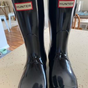 New short hunter black rain boots
